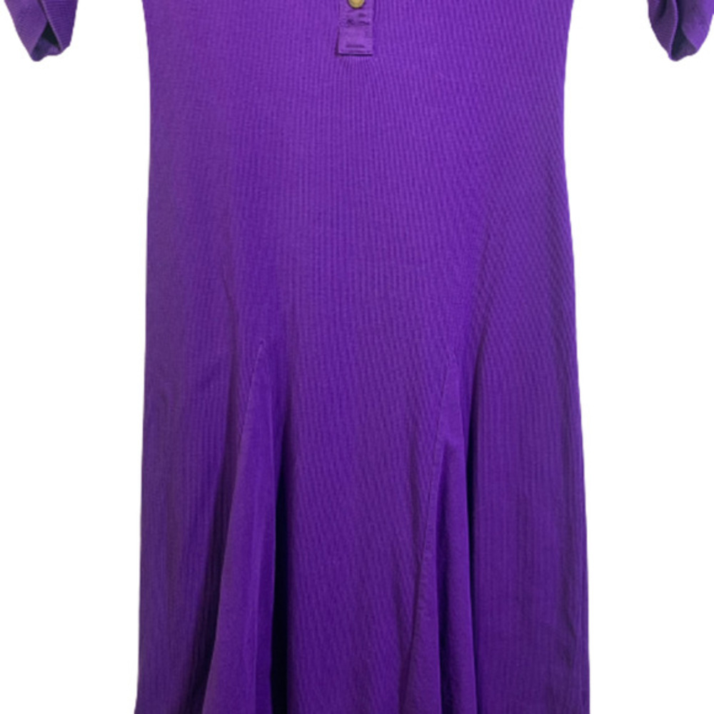 LAUREN RALPH LAUREN‎ Purple Ribbed Cotton Sheath Dress - Picture 8 of 14